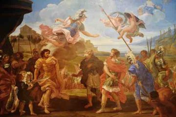 A picture of Achilles, Hector, Agamemnon and Priam in Trojan War part of greek mythology.