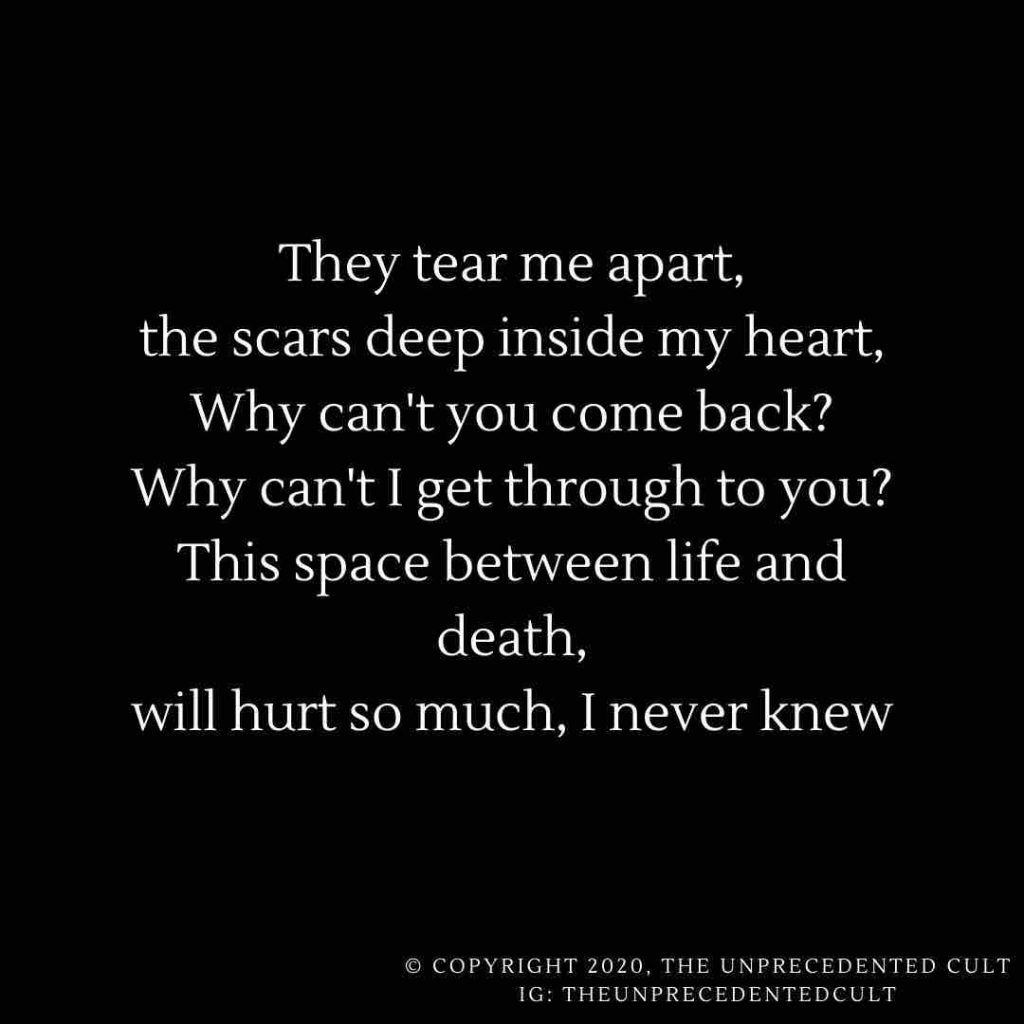 Sad quote about life and death, love, and loss.