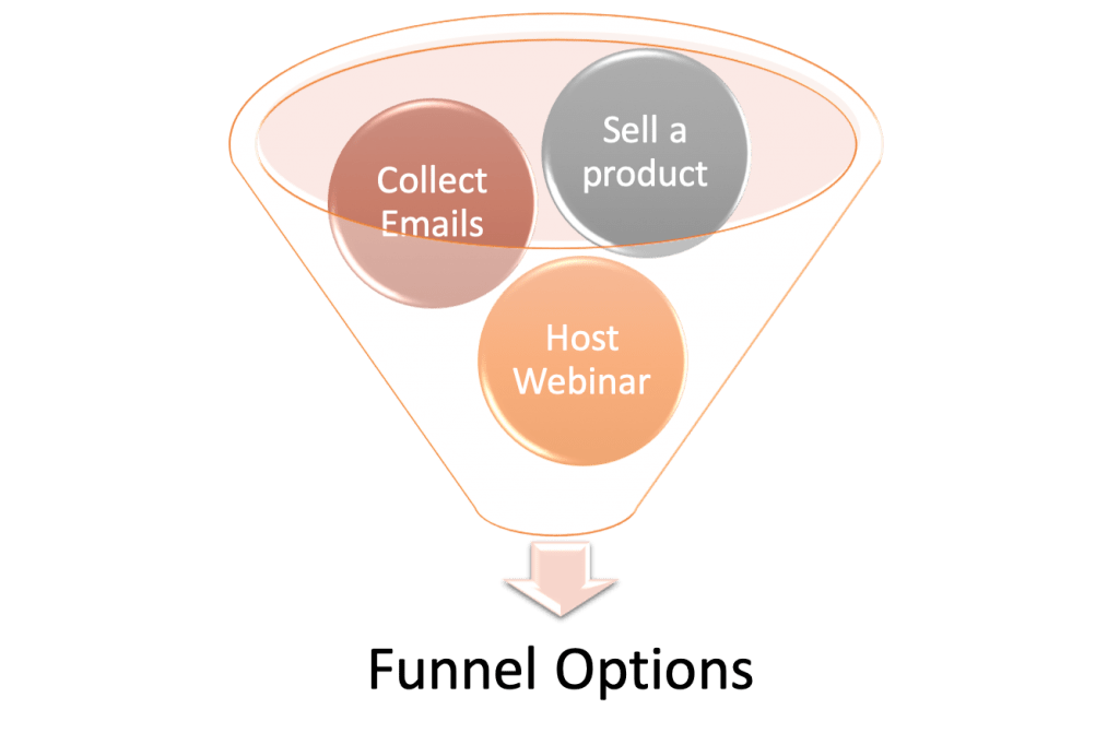 ClickFunnels Funnel Types (Collect emails, sell a product, and host webinar)
