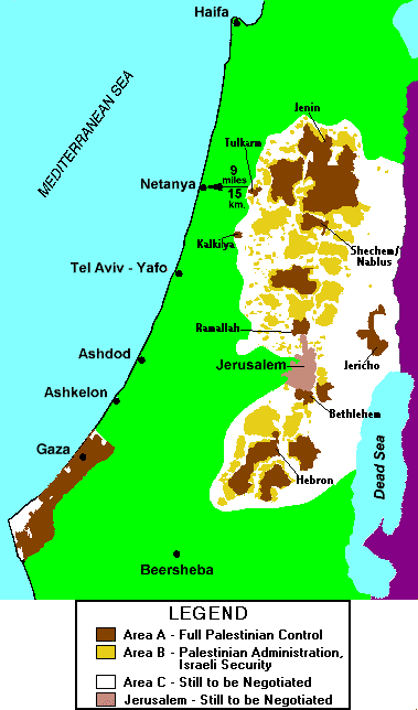 Current Map of Israel Palestine Conflict