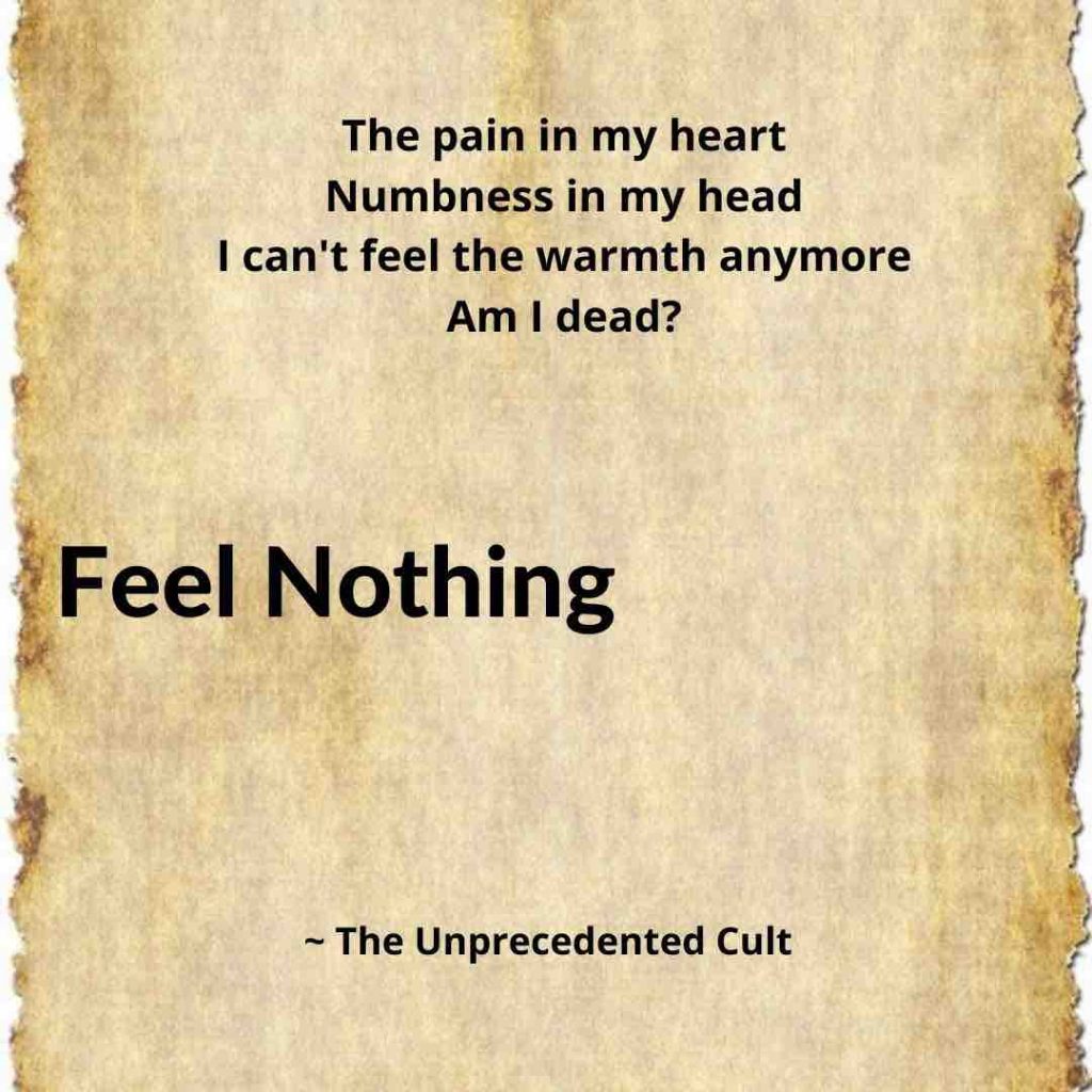 Quotes about pain and hurt: Feel Nothing