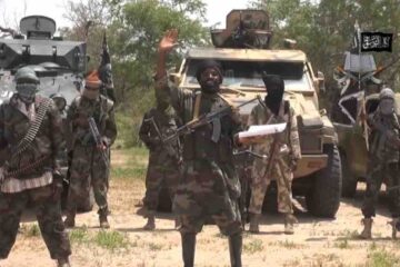Abubakar Shekau with Boko Haram members