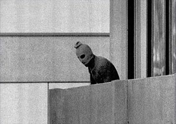 A Masked Black September Terrorist in the Apartment with Israel hostages
during the Munich Massacre.