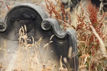 A grave in a cemetery showcasing death
