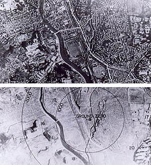 Nagasaki before and after atomic bombing