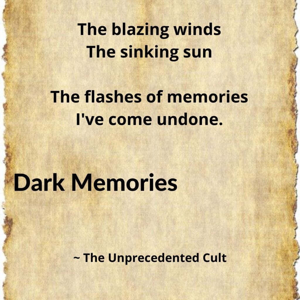 Micropoems about memories: The micropoem talks about depression and related memories. It shows how tough it can be to cope with the memories that are the root cause of depression.