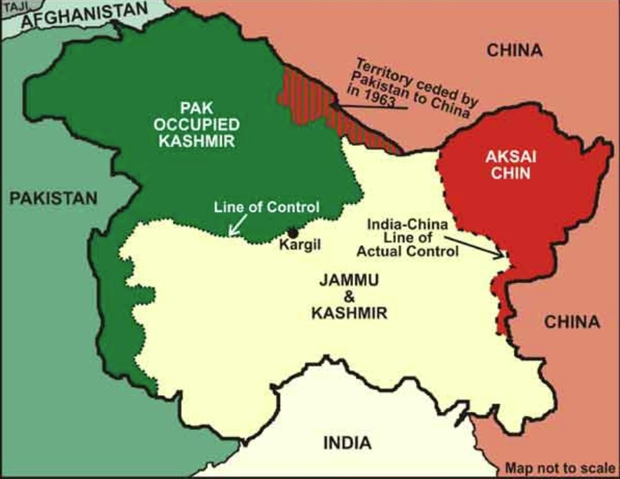 Line of Control after the war of 1947 between India and Pakistan